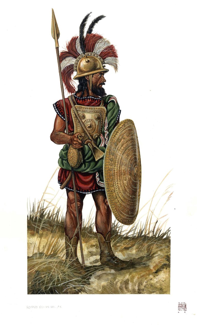 Roman antiquite: a római hadsereg katonája a Kr. e. 8. században. alkotó: Giorgio Albertini