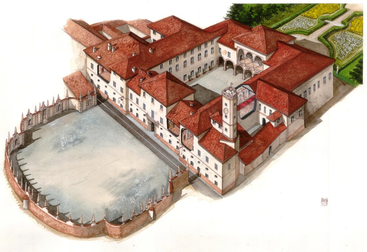A 17. században épült Arese Borromeo palota látképe Cesano Madernóban, Olaszországban. alkotó: Giorgio Albertini