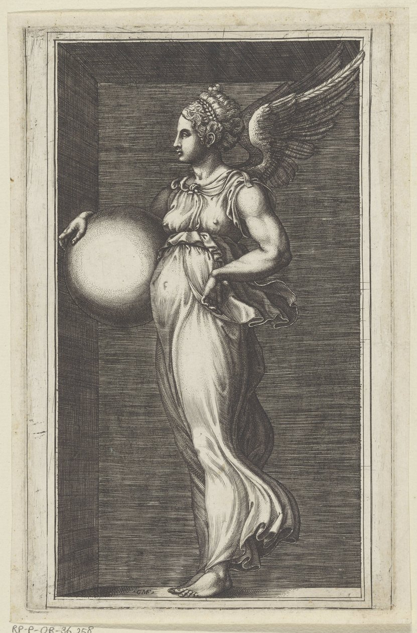 Allegorikus figura gömbbel alkotó: Giorgio Ghisi
