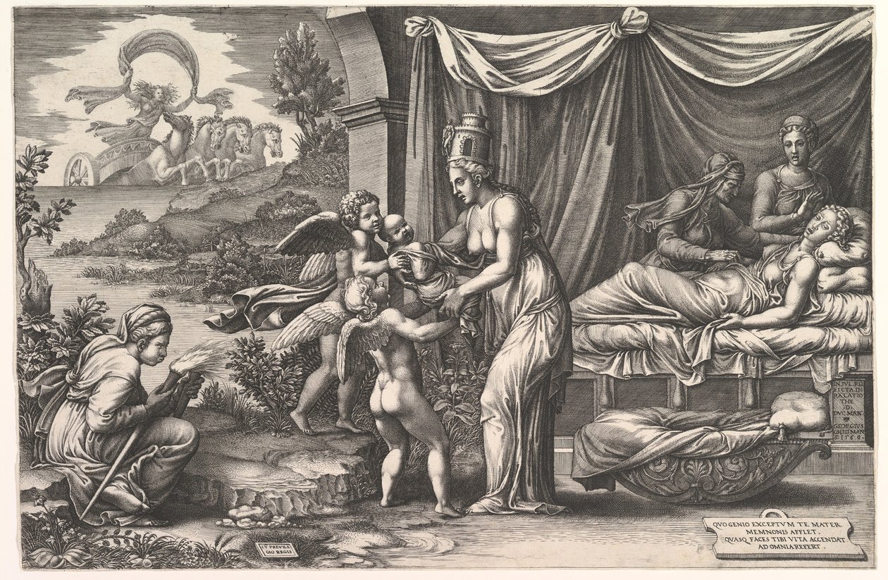 A születés allegóriája, 1558. alkotó: Giorgio Ghisi