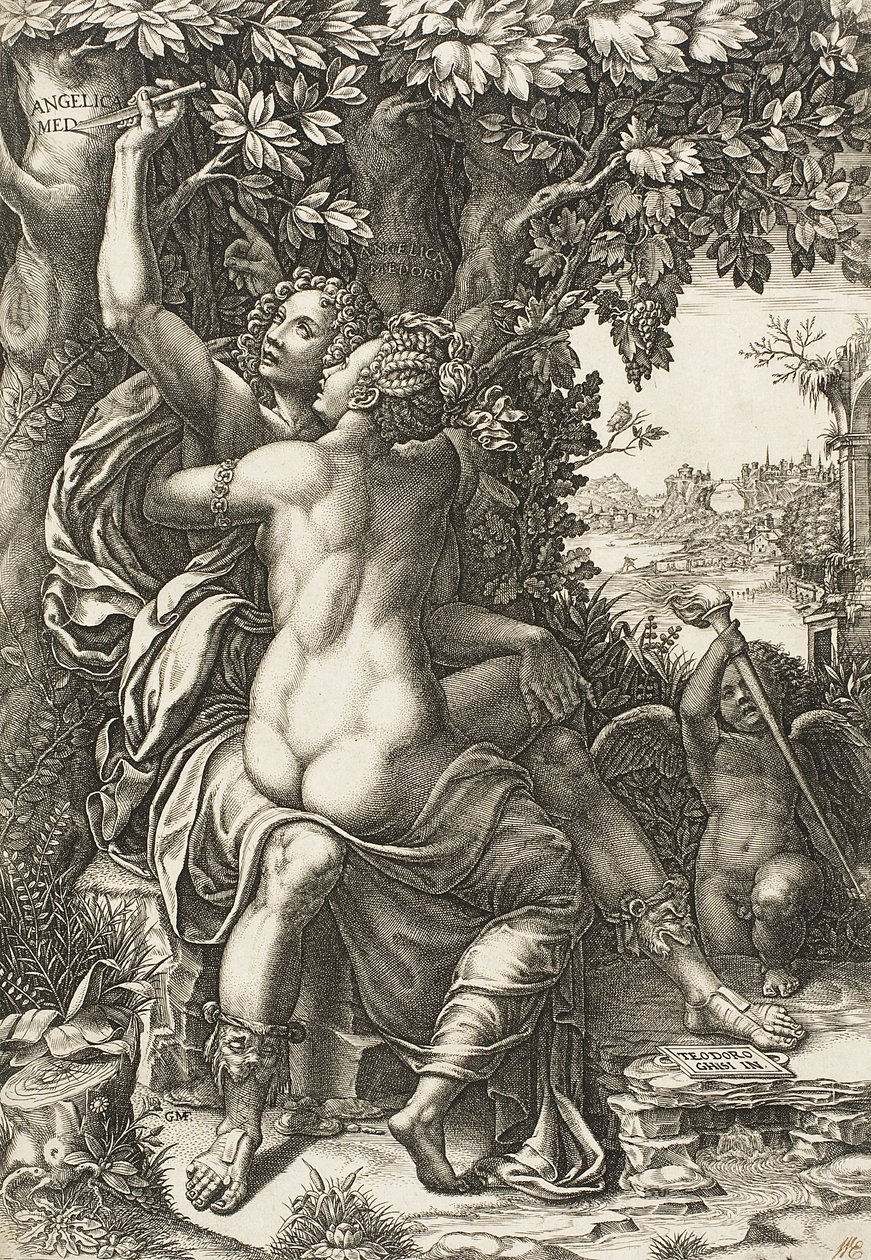Angelica és Medoro, 1570 körül alkotó: Giorgio Ghisi