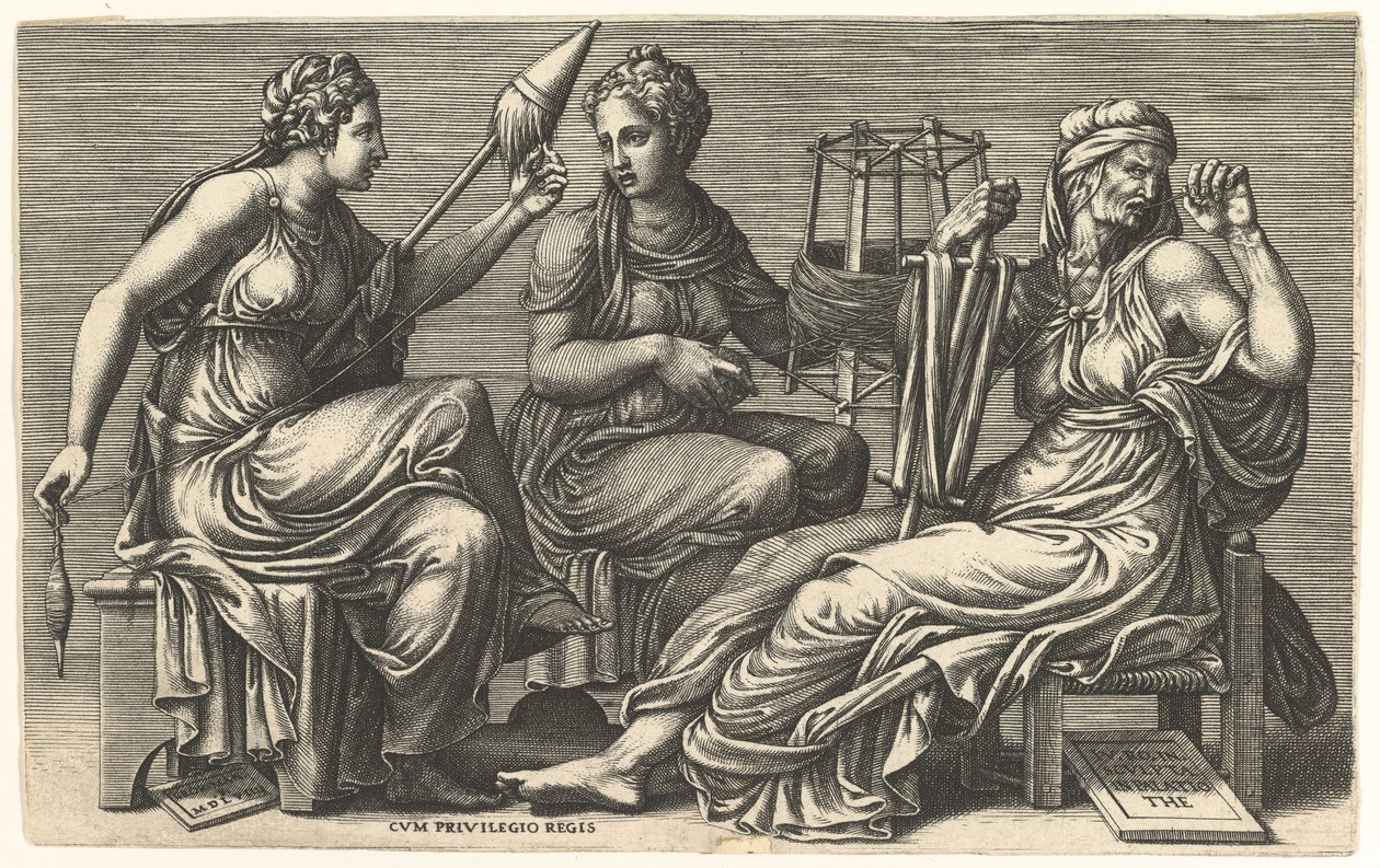 A három sors Clotho, Lachesis és Atropos, 1558-59. alkotó: Giorgio Ghisi