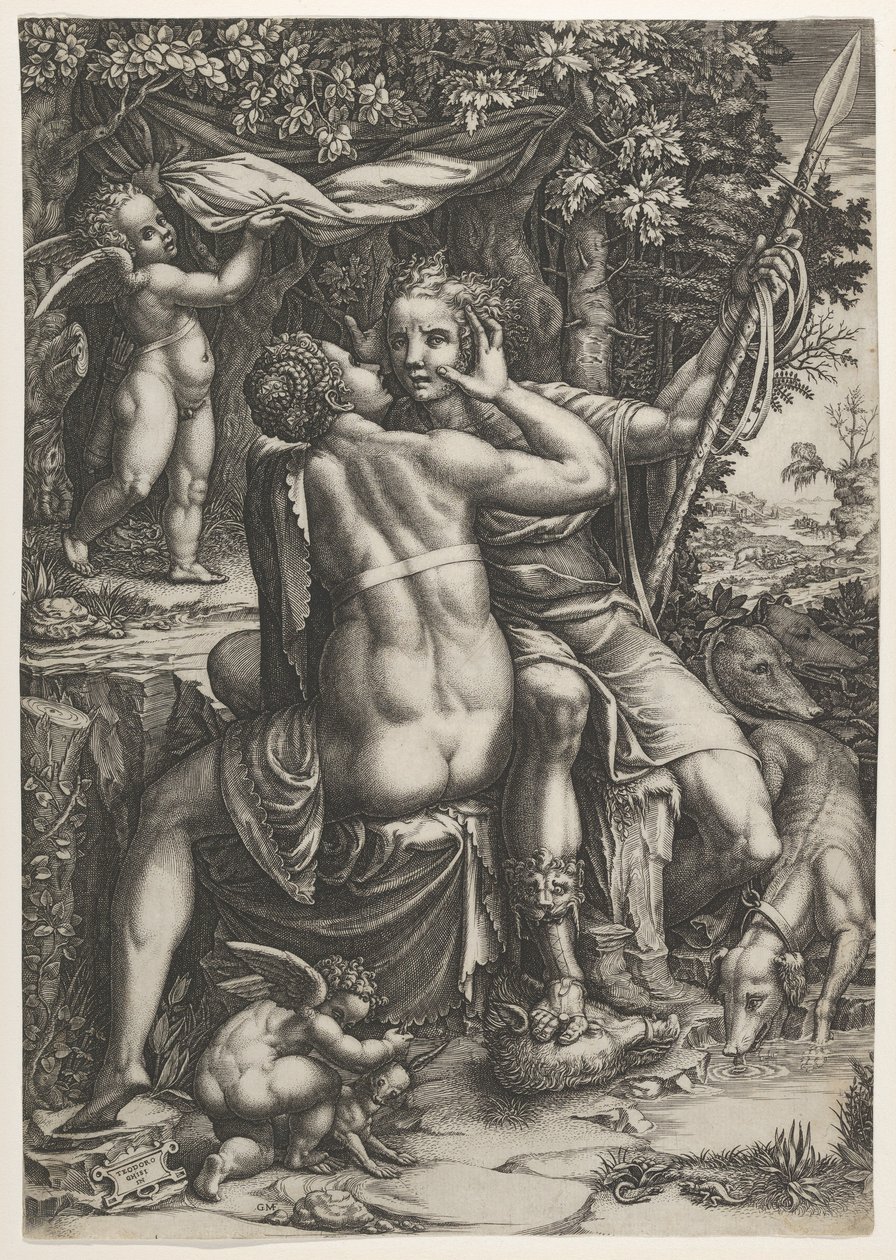 Vénusz és Adonisz, kb. 1570 alkotó: Giorgio Ghisi