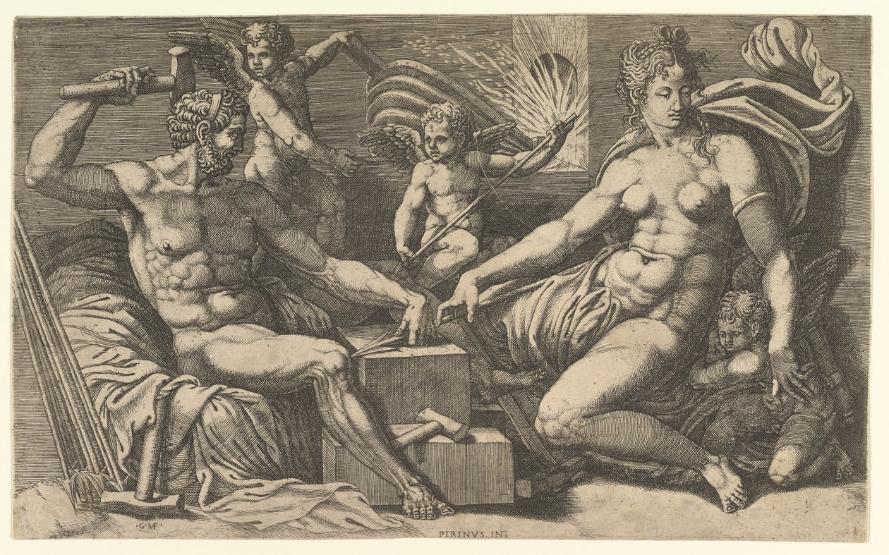 Vénusz és Vulkán a Kovácsnál, kb. 1555. alkotó: Giorgio Ghisi