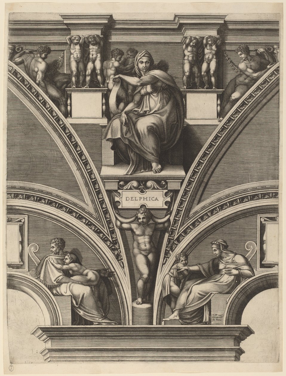 Delphoi Szibilla alkotó: Giorgio Ghisi after Michelangelo