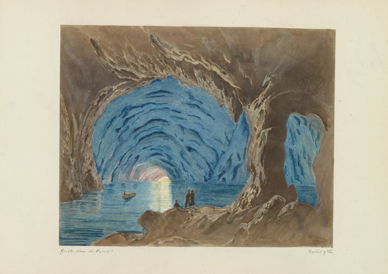 Kék barlang a Caprin Cave Blue de Capri! (cím a tárgyon) alkotó: Giorgio Sommer (attributed to)