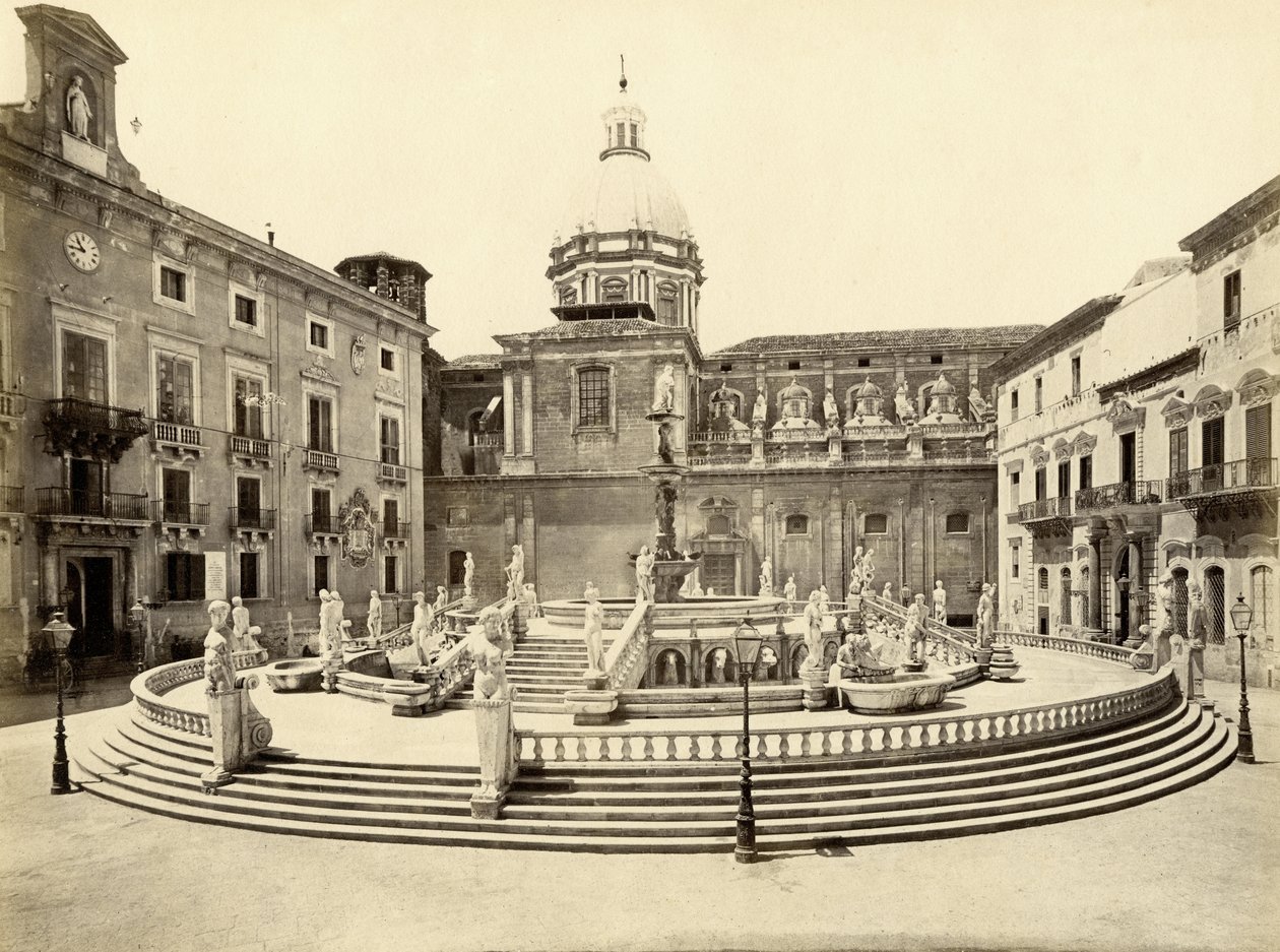 Pretoria szökőkút, Palermo, Olaszország, Giorgio Sommer fényképe alkotó: Giorgio Sommer