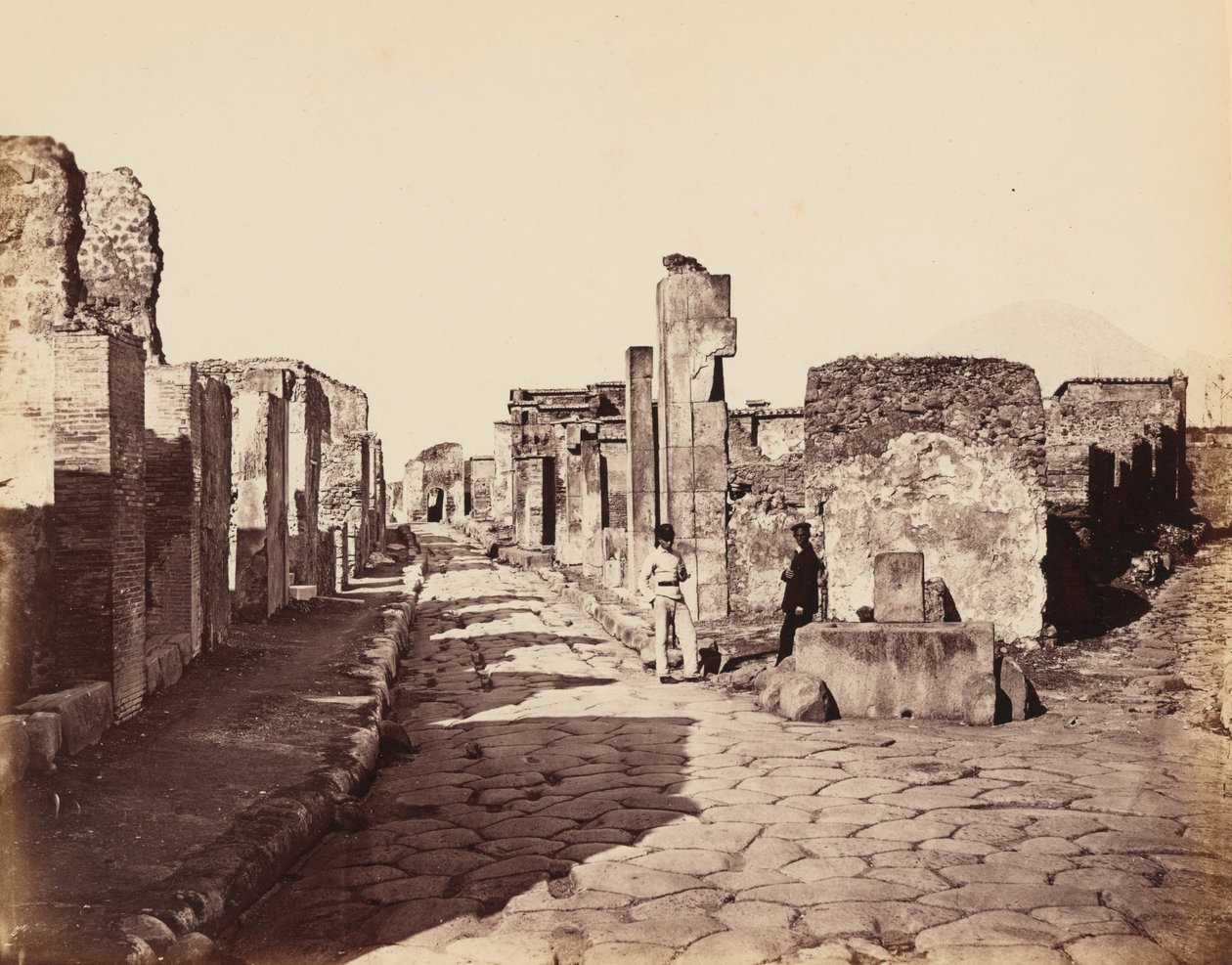 Strada di Sallustio, Pompei (Sallustio utca, Pompeji),c. 1870 (fotó) alkotó: Giorgio Sommer