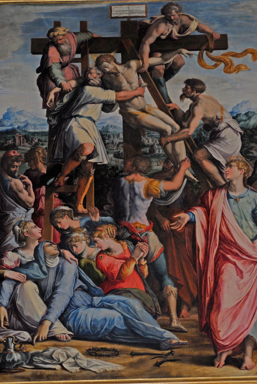 Jézus letaszította a keresztről alkotó: Giorgio Vasari