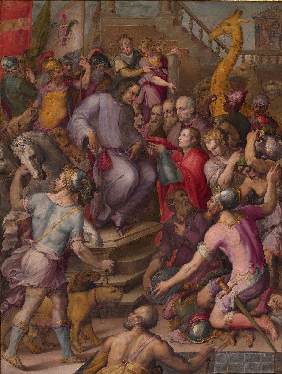 Lorenzo, the Magnificent átveszi a nagykövetek tiszteletét, 1556-1558 alkotó: Giorgio Vasari