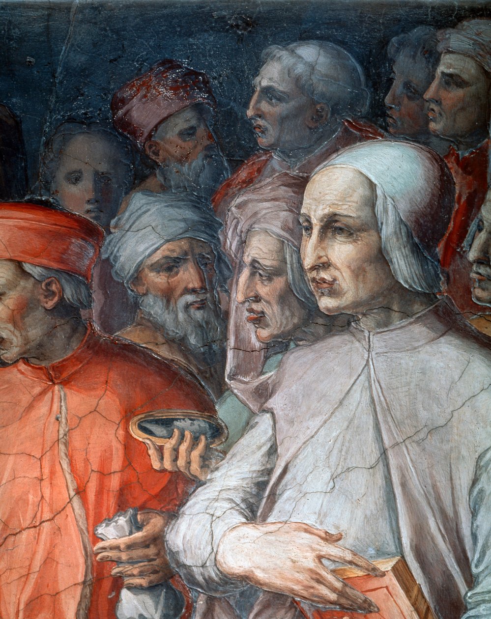 Marsilio Ficino, mellette Paolo del Pozzo Toscanelli, Cosimo az idősebb részlete a filozófusok és művészek körében alkotó: Giorgio Vasari