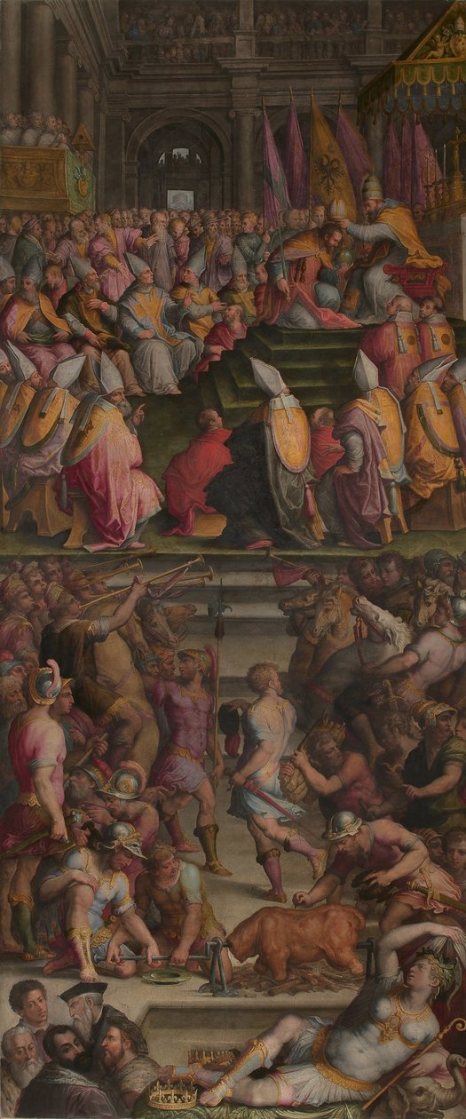 VII. Kelemen pápa megkoronázta V. Károlyt Bolognában, 1556-1562 alkotó: Giorgio Vasari