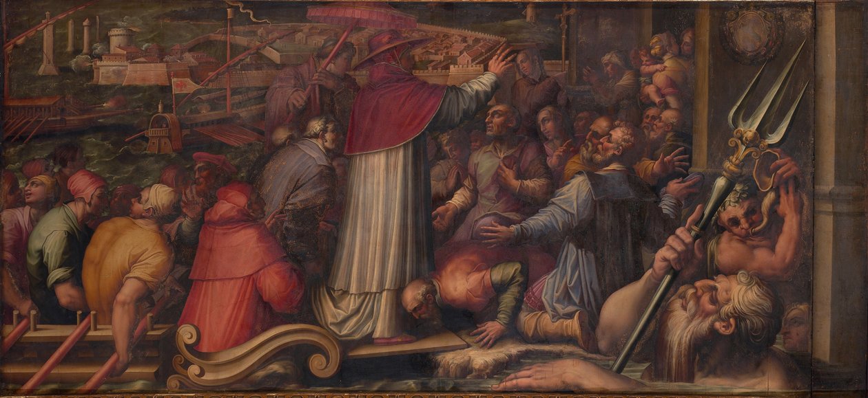IV. Jenő pápa kiszáll Leghornba, hogy menedéket keressen Firenzében, 1563-1565 alkotó: Giorgio Vasari