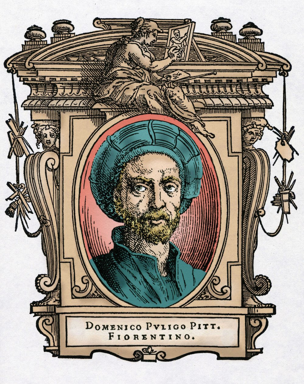 Domenico PULIGO [1492-1527] olasz festő portréja. Giorgio Vasari „" A legkiválóbb festők, szobrászok és építészek élete" (Le Vite de