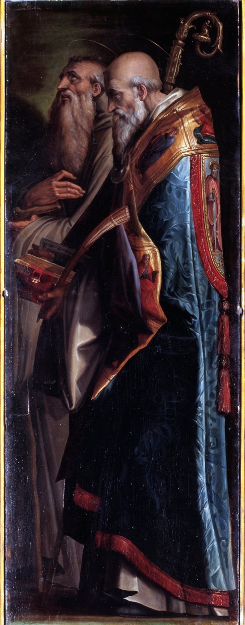 Szent Benedek és Romualdo (olaj, vászon alkotó: Giorgio Vasari