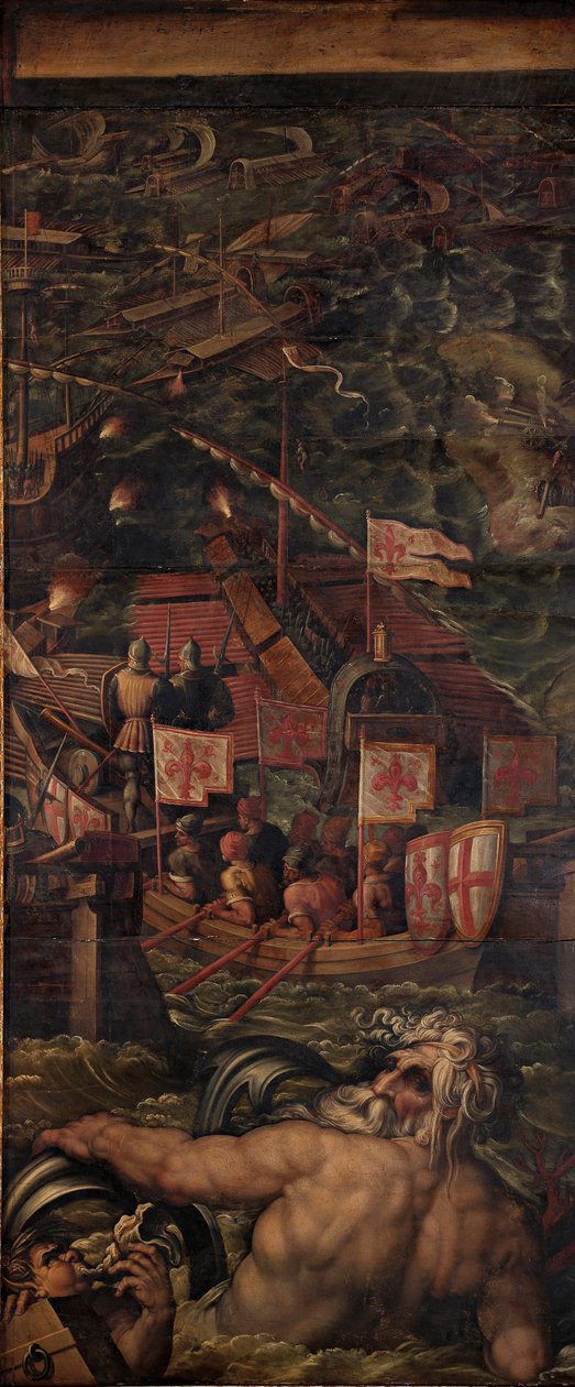 Tengeri csata firenzeiek és pisaiak között, 1563-1565 alkotó: Giorgio Vasari