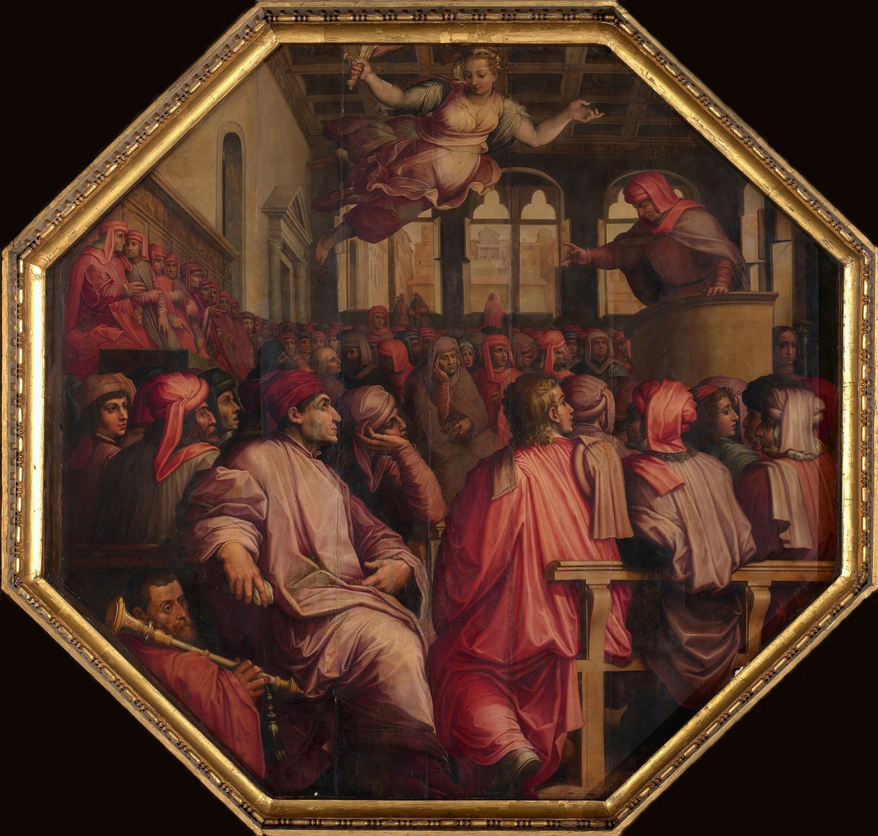 Antonio Giacomini beszéde a Pisa elleni háborúról a Sala dei Duecentóban, 1563-1565 alkotó: Giorgio Vasari