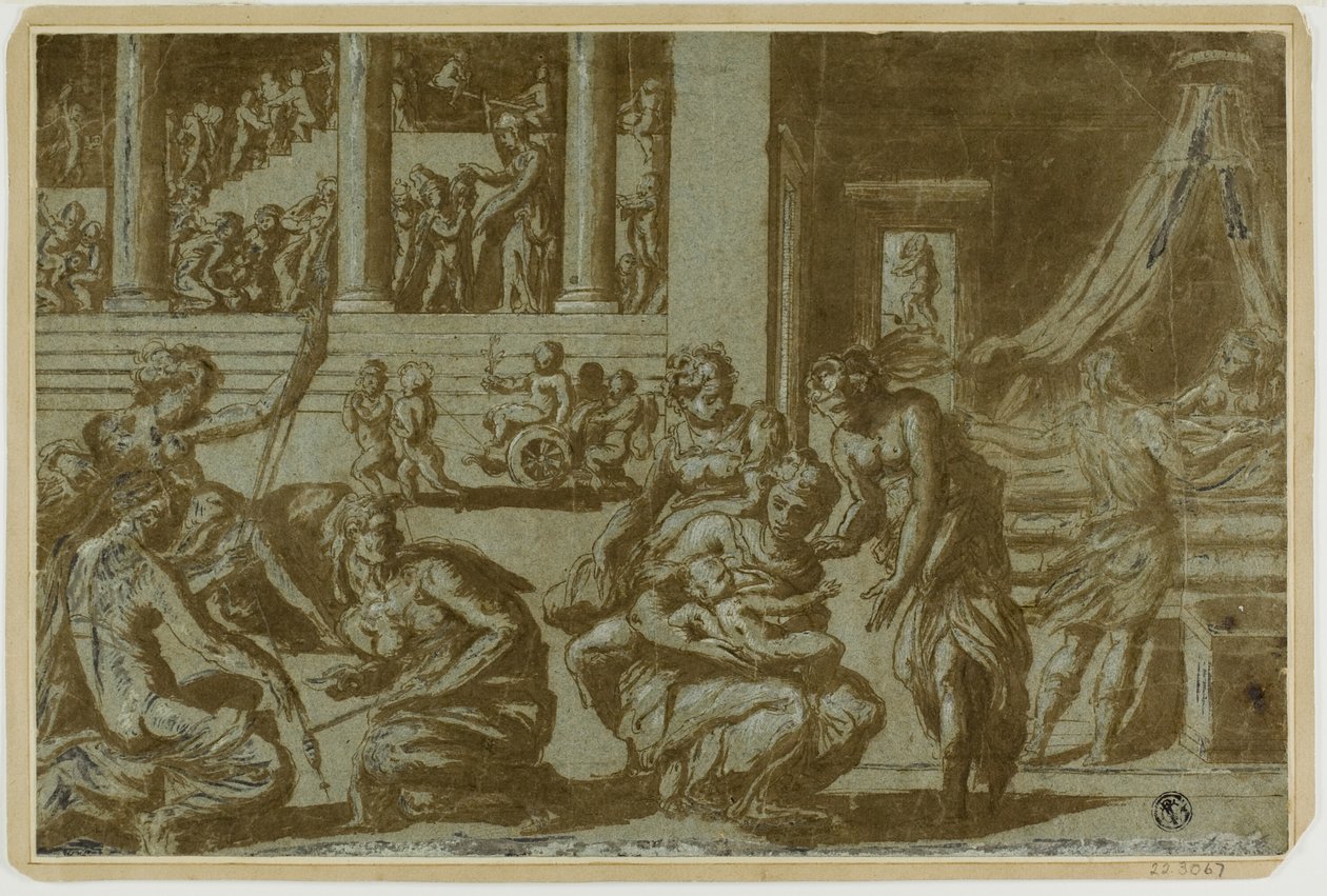 Tanulmány a születés allegóriájához alkotó: Giorgio Vasari