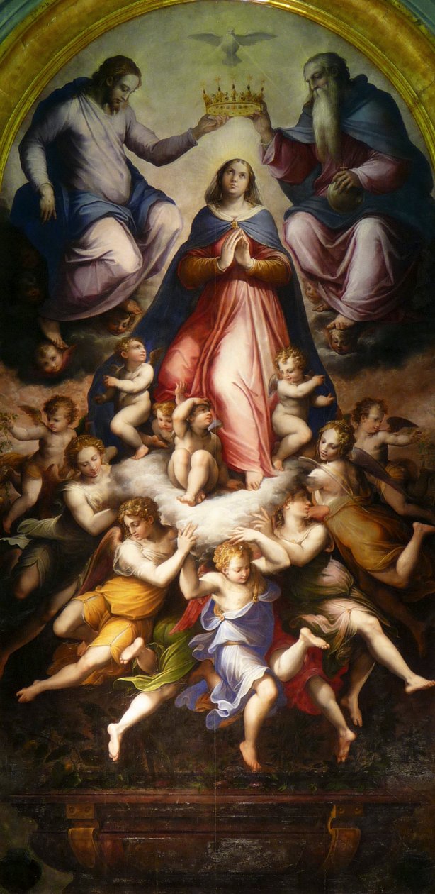 Szűzanya koronázása, 1571. alkotó: Giorgio Vasari