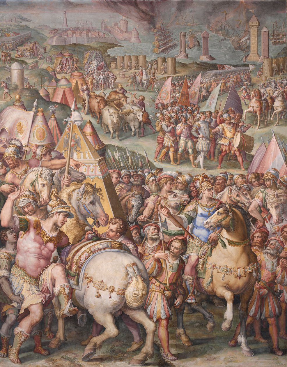 Maximilian császár feloldja Livorno ostromát, 1568-1571 alkotó: Giorgio Vasari