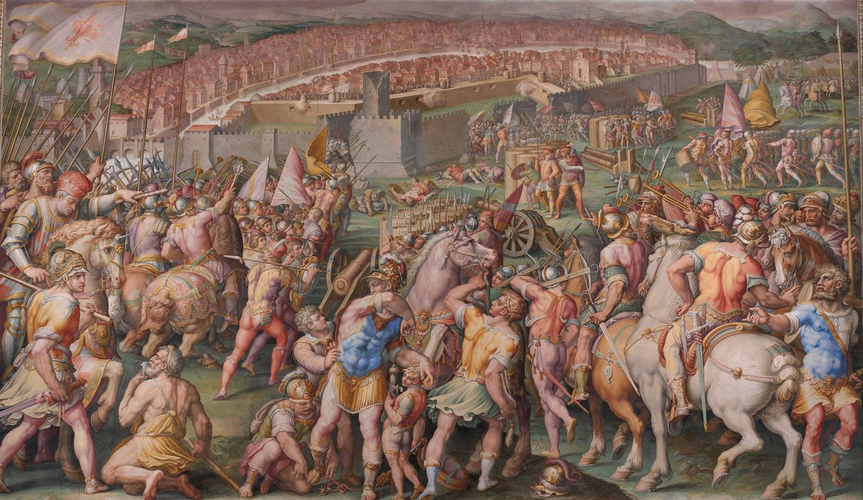 Stampace erőd megrohanása Pisában, 1568-1571 alkotó: Giorgio Vasari