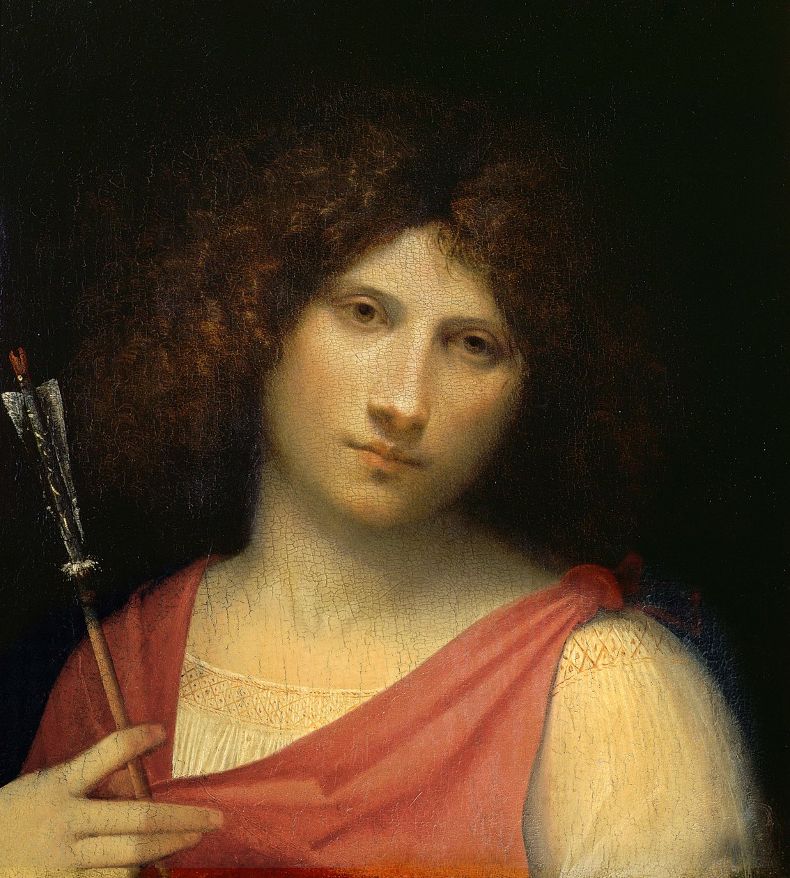Fiatal, aki nyilat tart, 1505 körül (olaj, nyár) alkotó: Giorgione da Castelfranco