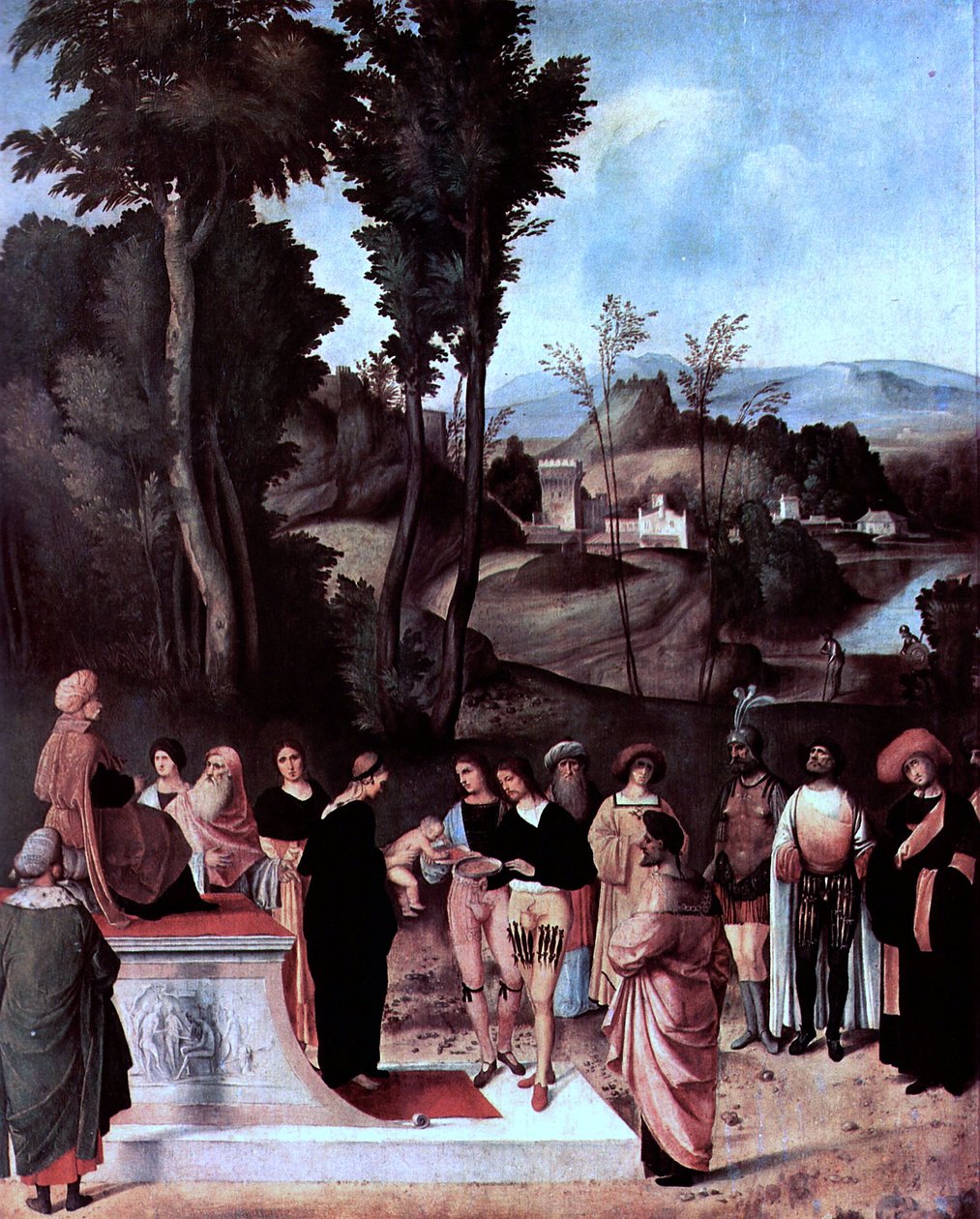 Magyarul: Mózes tűzpróbája alkotó: Giorgione