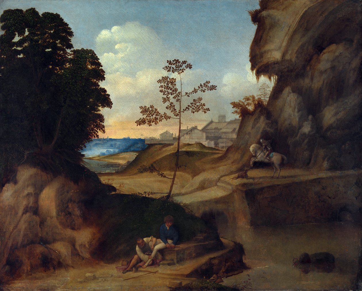 Táj naplementével alkotó: Giorgione da Castelfranco