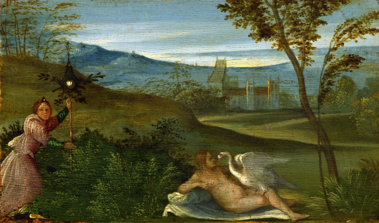 Léda és a hattyú – Giorgio da Castelfranco dit Giorgione (1477-1510) festménye, olaj, vászon, 1500 körül alkotó: Giorgione