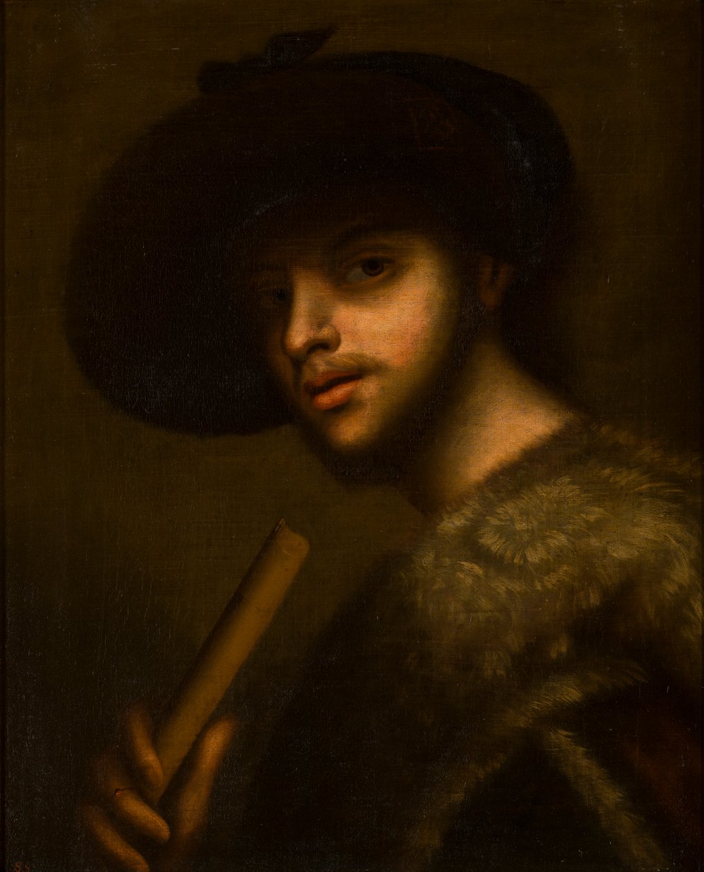 Pipás vagy furulyás férfi portréja, 1497-1510 körül (olaj, vászon) alkotó: Giorgione