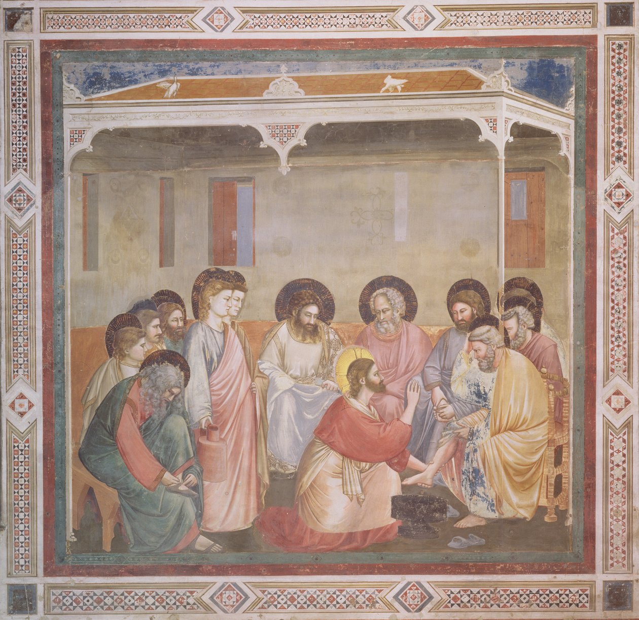 Krisztus, aki megmossa a tanítványok lábát, 1305 körül (restauráció előtt) (lásd még: 192698) alkotó: Giotto di Bondone