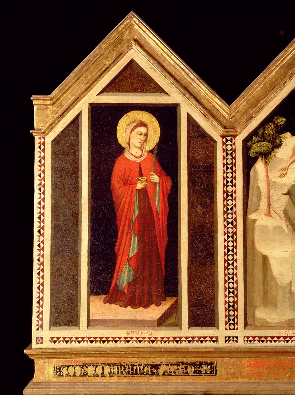 Női szent a Szent Reparátus poliptichonról (a jobb szélső panel hátoldala) alkotó: Giotto di Bondone