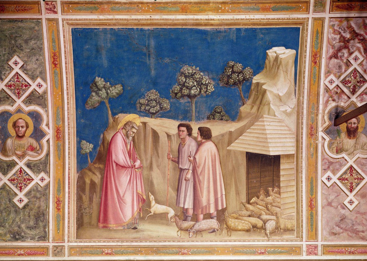 Joachim a pásztorok között, 1305 körül (lásd még 165213) alkotó: Giotto di Bondone