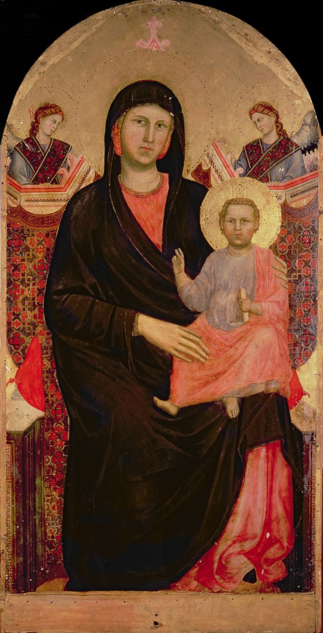 Madonna és gyermeke trónolva (oltárkép) alkotó: Giotto di Bondone