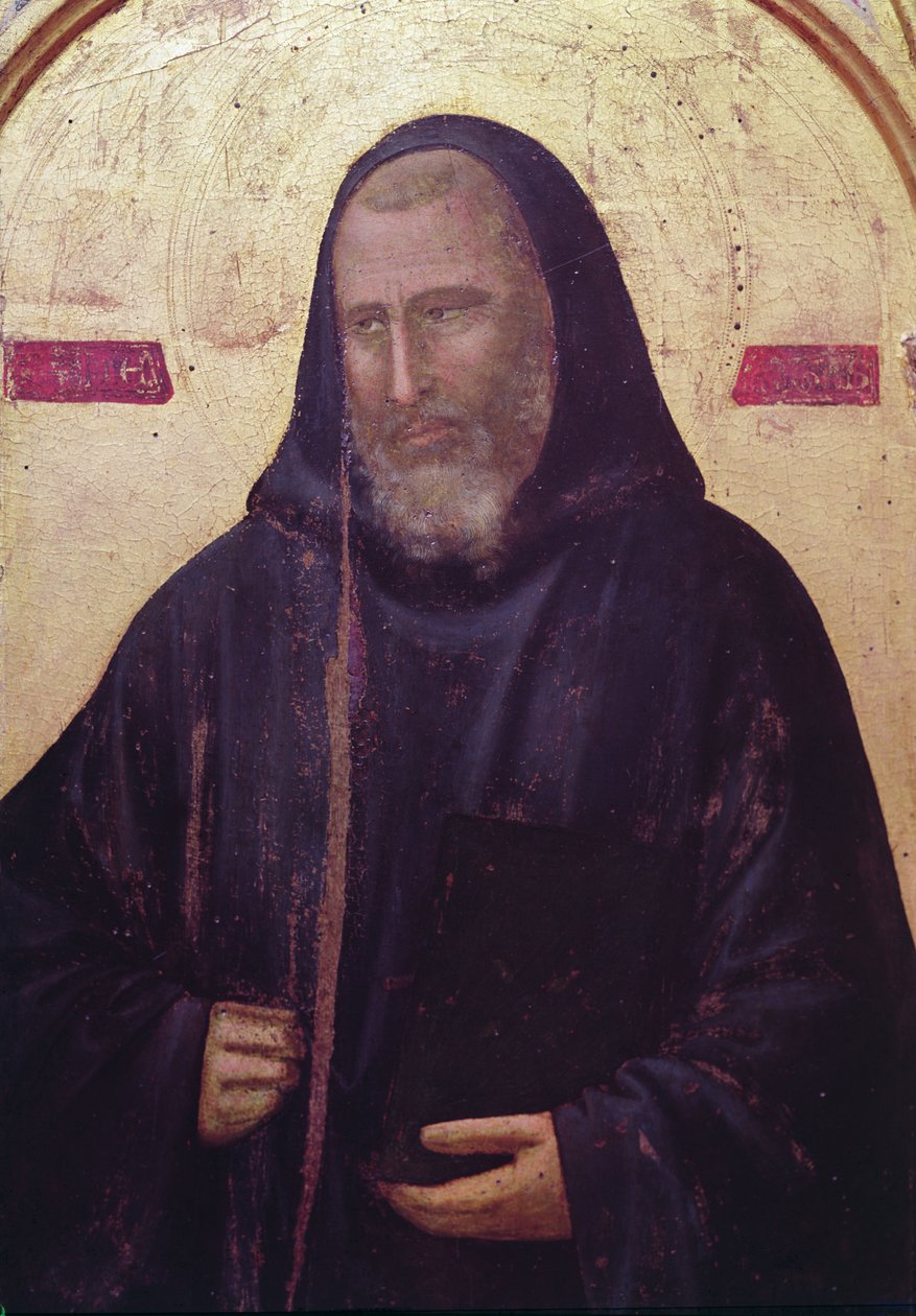 Szent Benedek, a Badia-oltár jobb szélső táblája, 1301 körül (tempera a panelen) (50341 részlet) alkotó: Giotto di Bondone