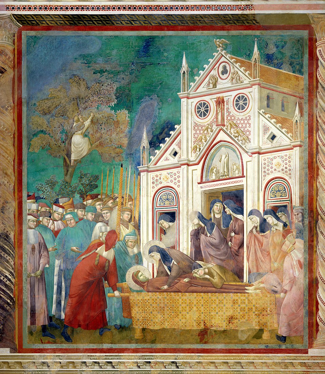 Szent Klára átöleli Szent Ferenc testét a San Damiano-i kolostorban, 1297-99 alkotó: Giotto di Bondone