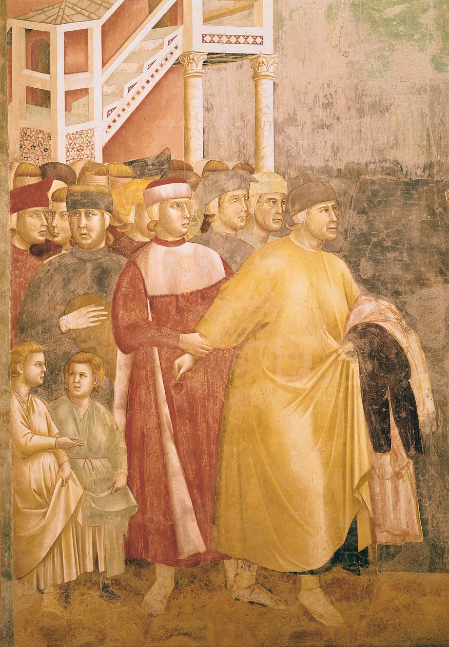 Szent Ferenc lemond minden világi javaról, Pietro di Bernardone részlete, 1297-99 alkotó: Giotto di Bondone
