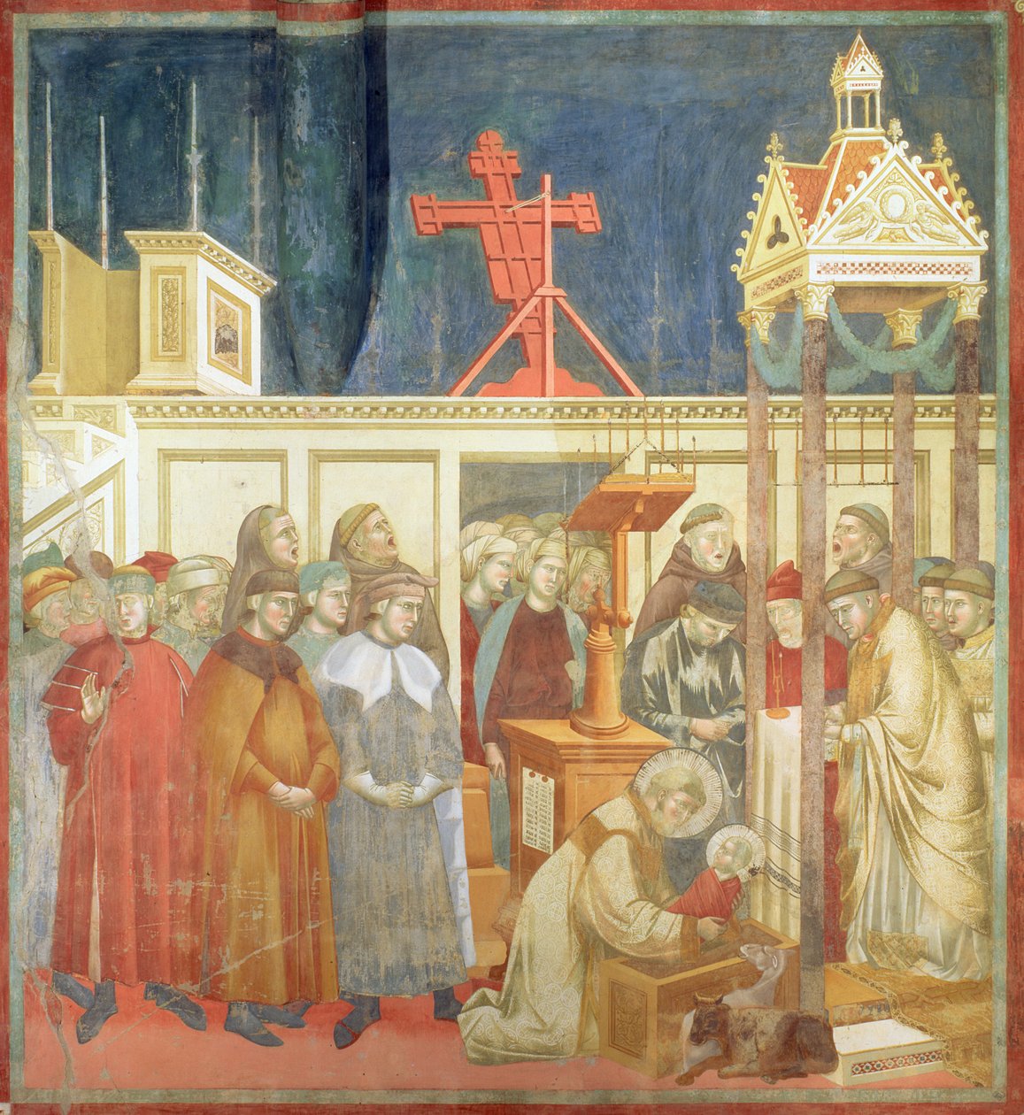 Assisi Szent Ferenc a karácsonyi bölcső előkészítése Grecchio-ban, 1296-97 alkotó: Giotto di Bondone