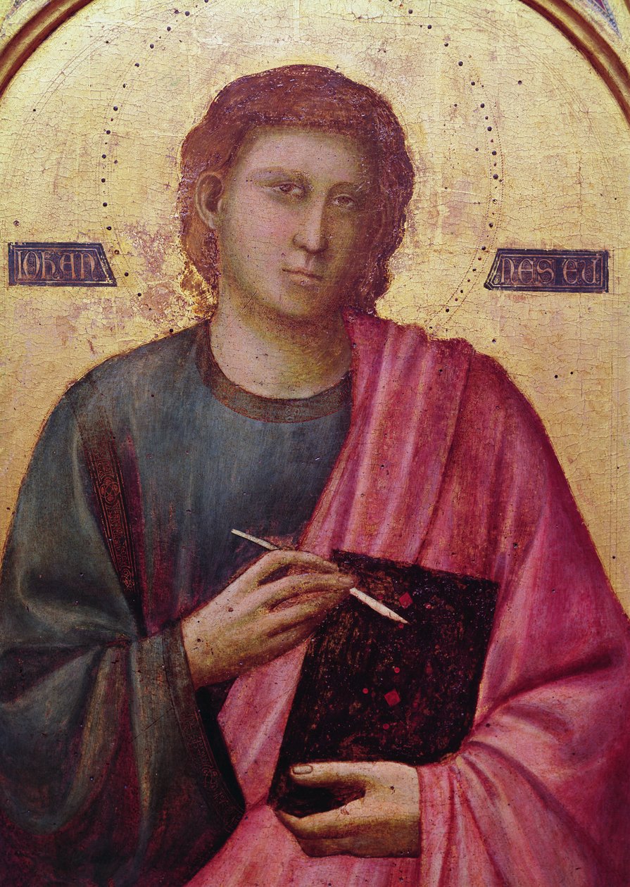 Szent János evangélista, a Badia-oltár bal oldali képe, 1301 körül (tempera a panelen) (50341 részlet) alkotó: Giotto di Bondone