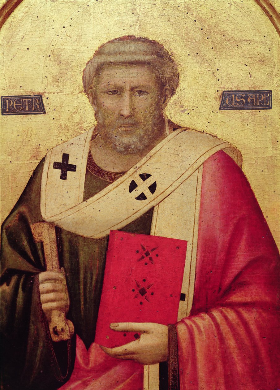 Szent Péter, a Badia-oltár jobb oldali táblája, 1301 körül (tempera a panelen) (50341 részlet) alkotó: Giotto di Bondone