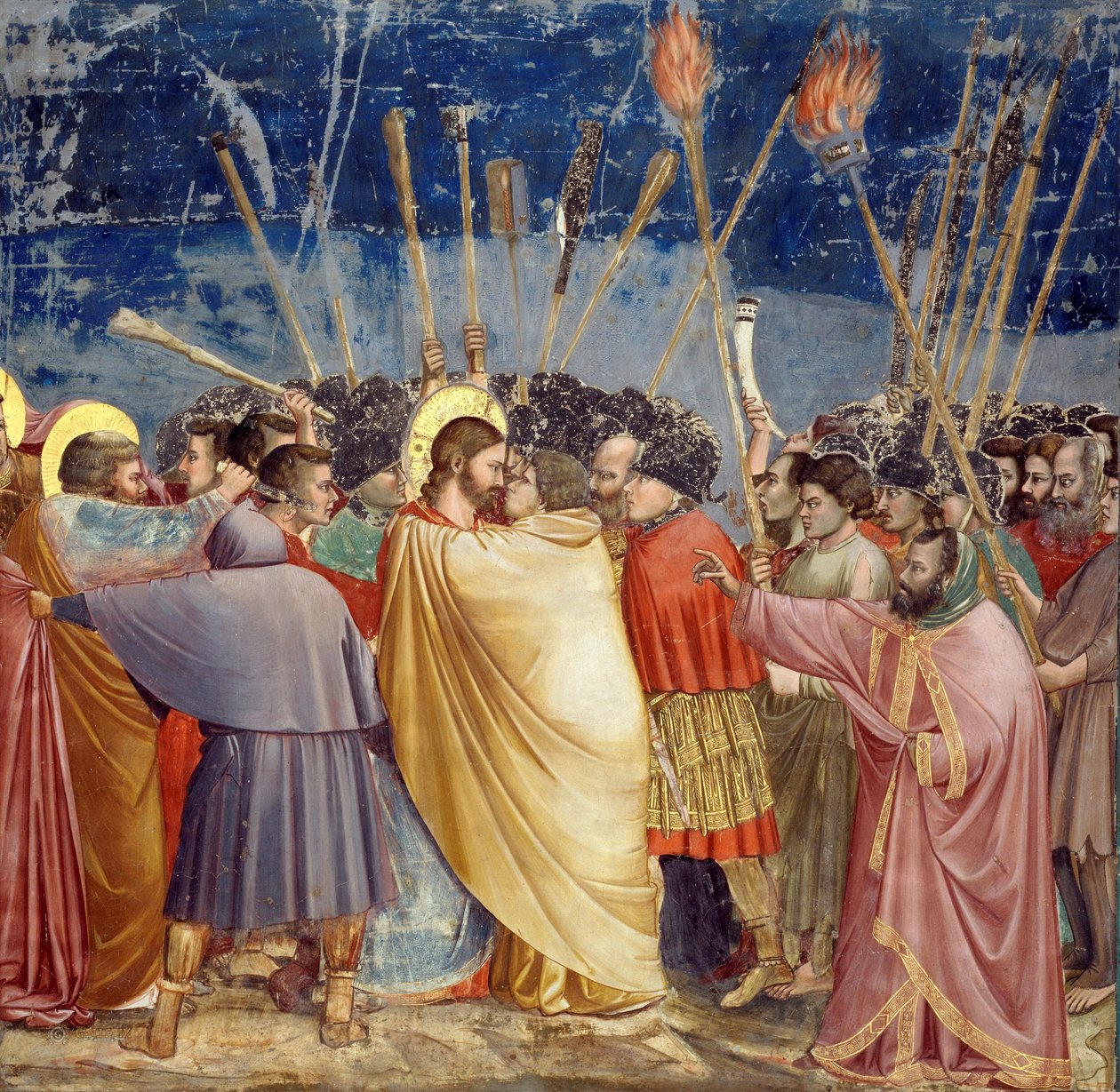 Krisztus letartóztatása (Júdás csókja) alkotó: Giotto di Bondone