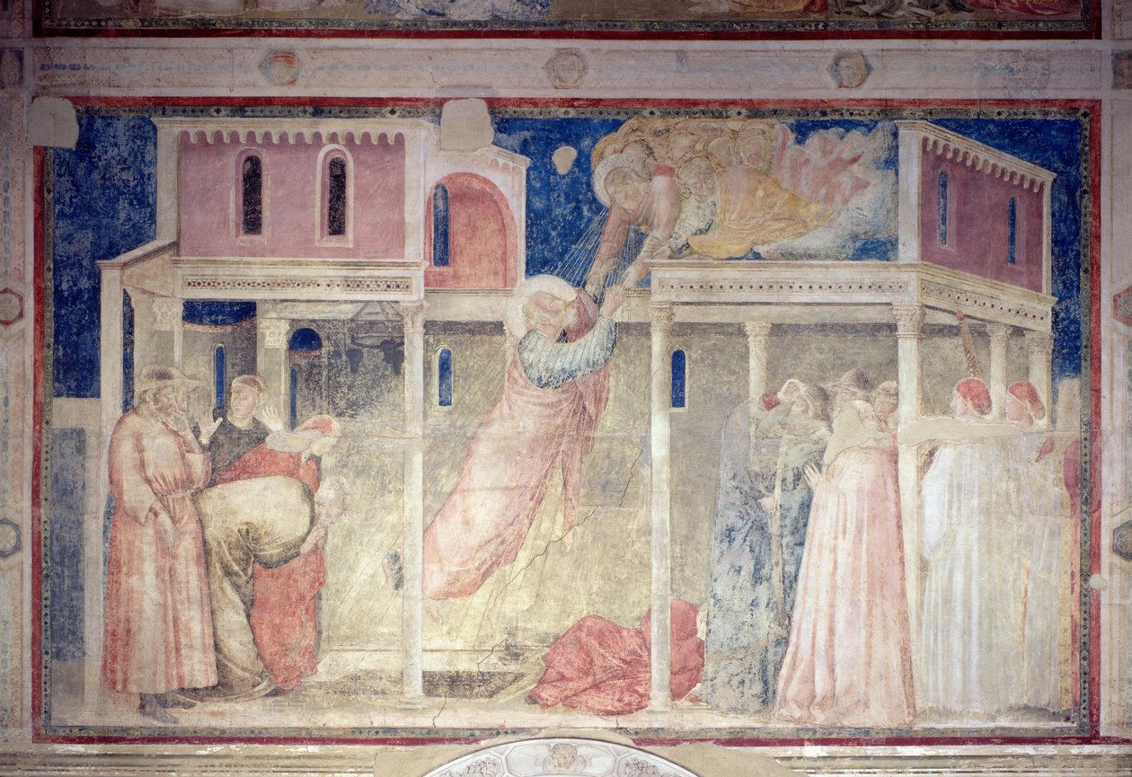 Szent János evangélista mennybemenetele, a Peruzzi kápolnából alkotó: Giotto di Bondone