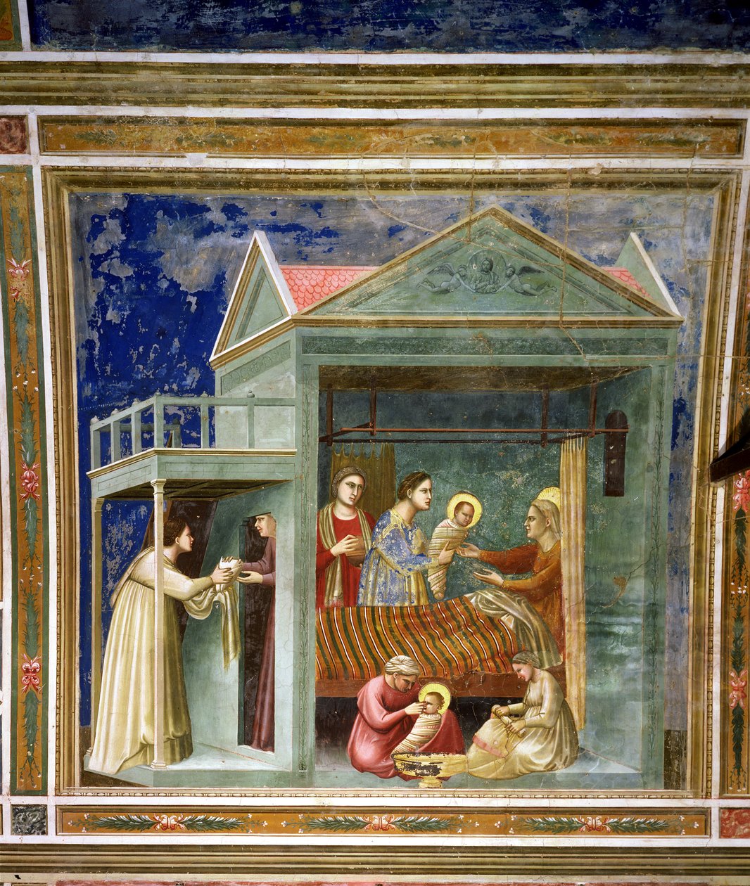 A Szűz születése, 1305 körül alkotó: Giotto di Bondone