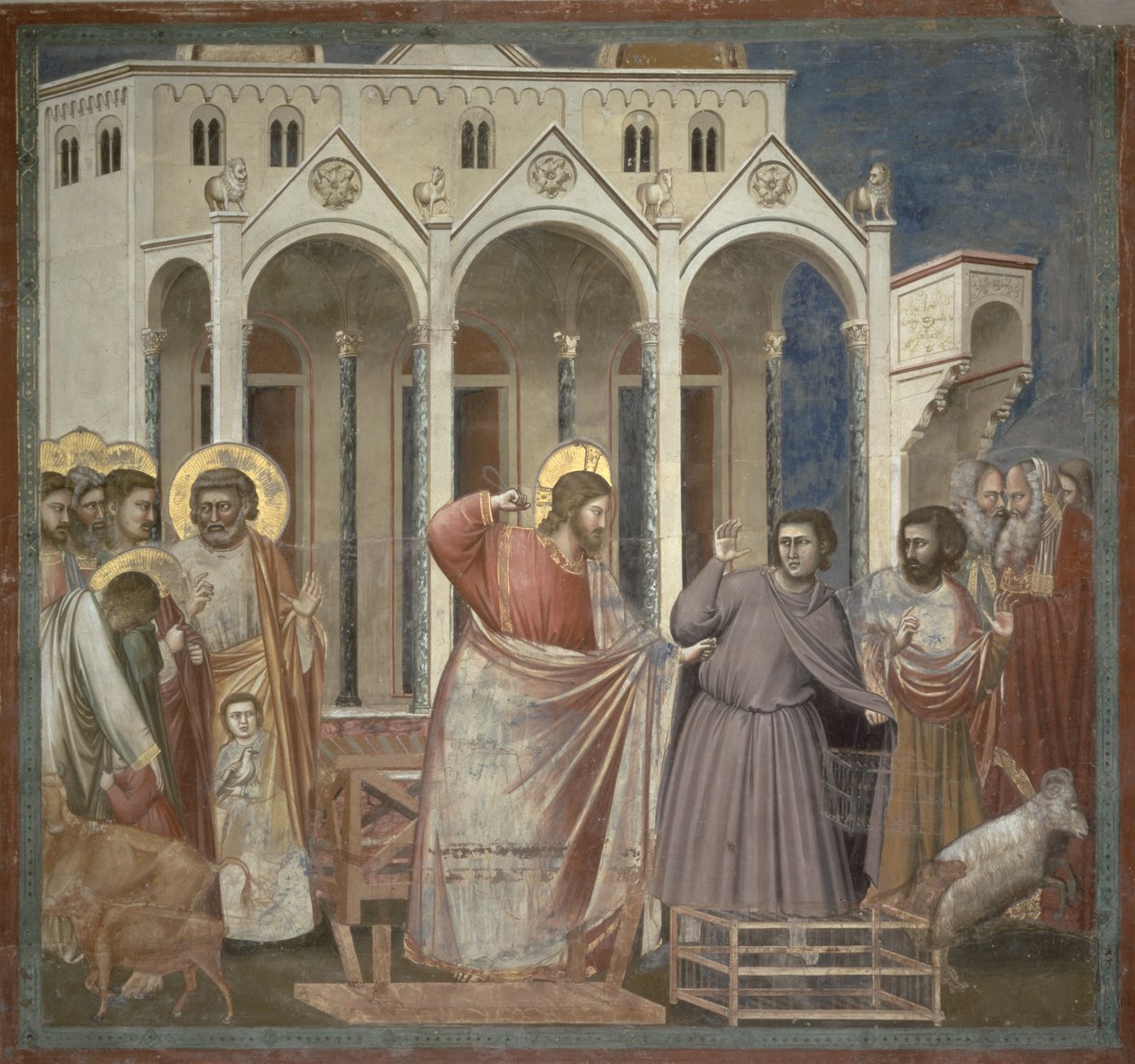 A templom megtisztítása, 1305 körül alkotó: Giotto di Bondone