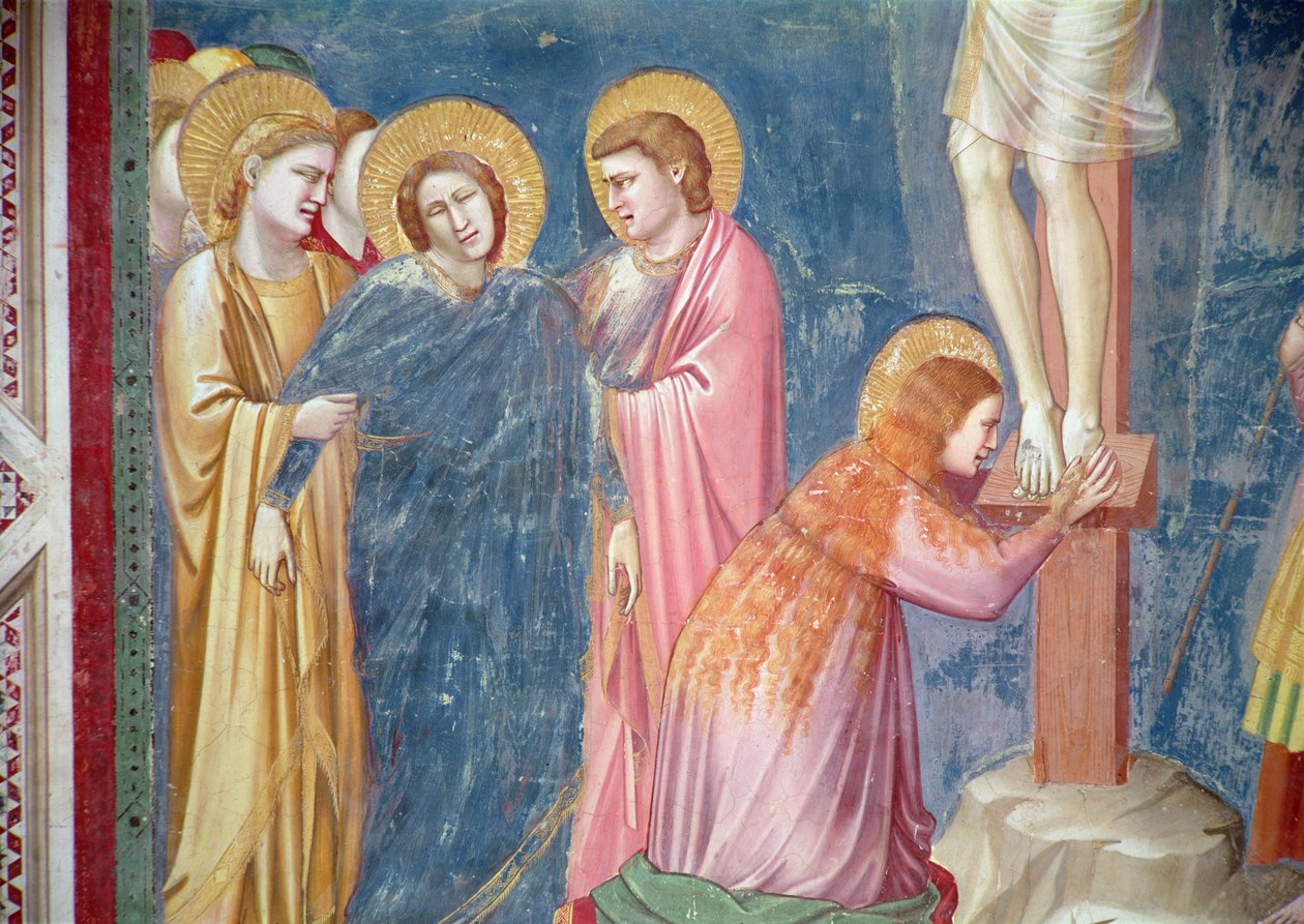 A keresztre feszítés, Mária Magdolna és a Szűz részlete Szent János és egy női szent között, 1303-2005 alkotó: Giotto di Bondone