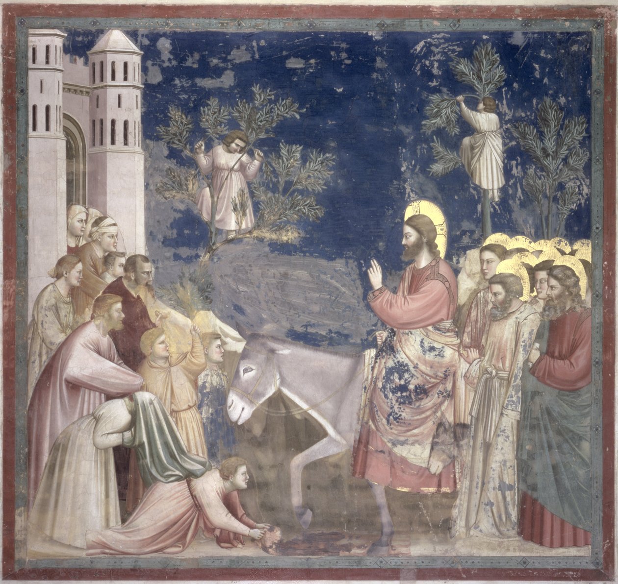 A jeruzsálemi bevonulás, 1305 körül alkotó: Giotto di Bondone