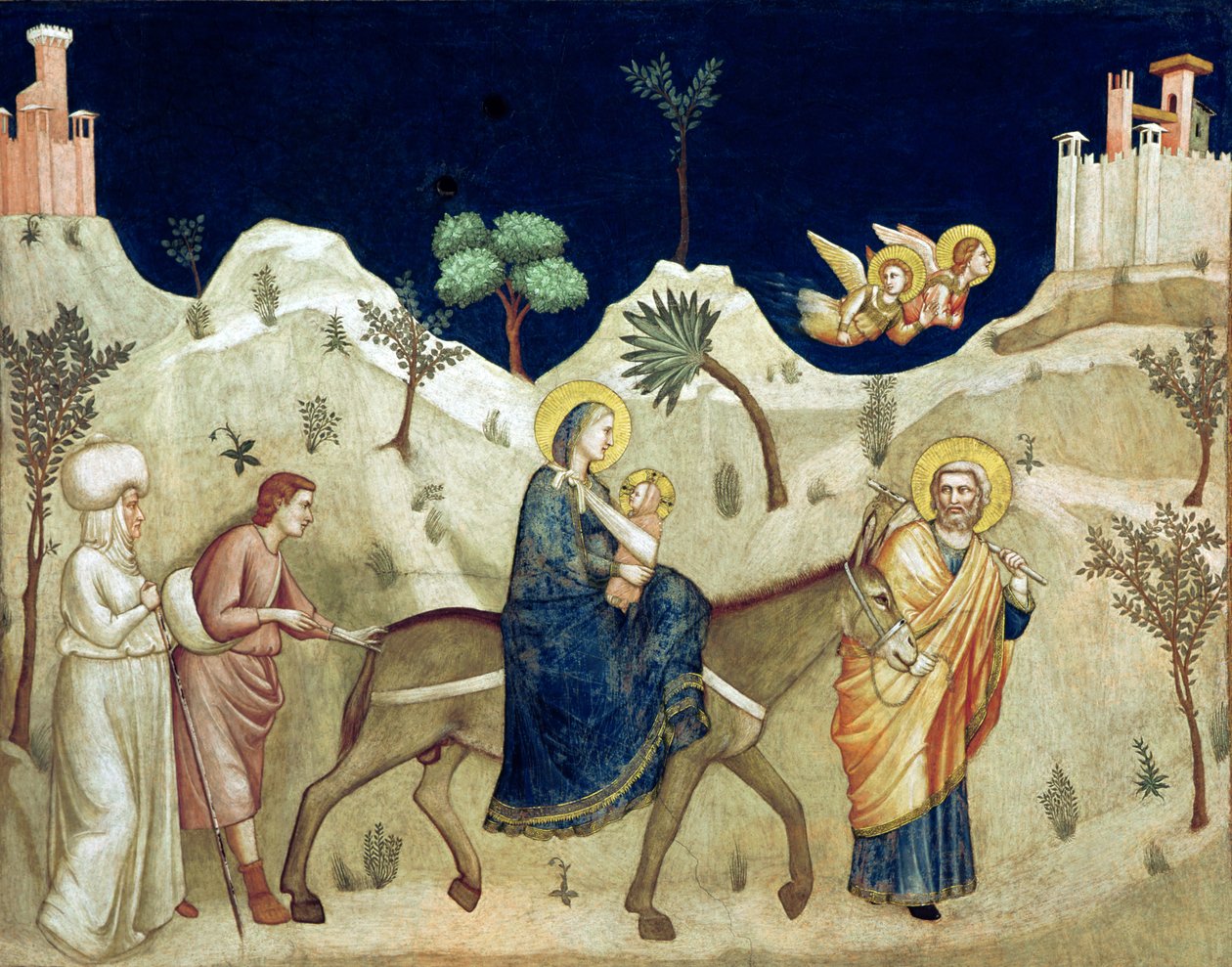 Repülés Egyiptomba alkotó: Giotto di Bondone