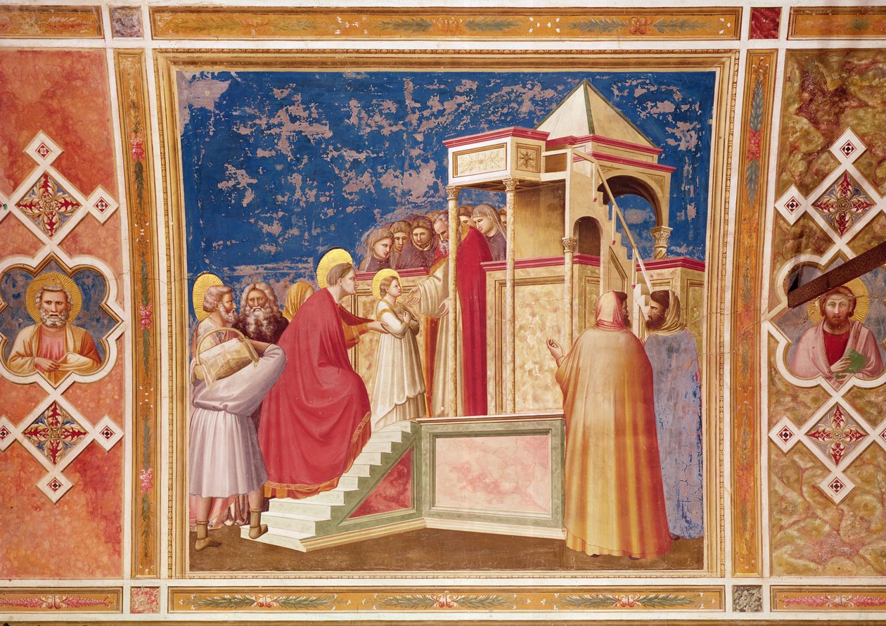 A Szűz bemutatása a templomban, 1305 körül alkotó: Giotto di Bondone