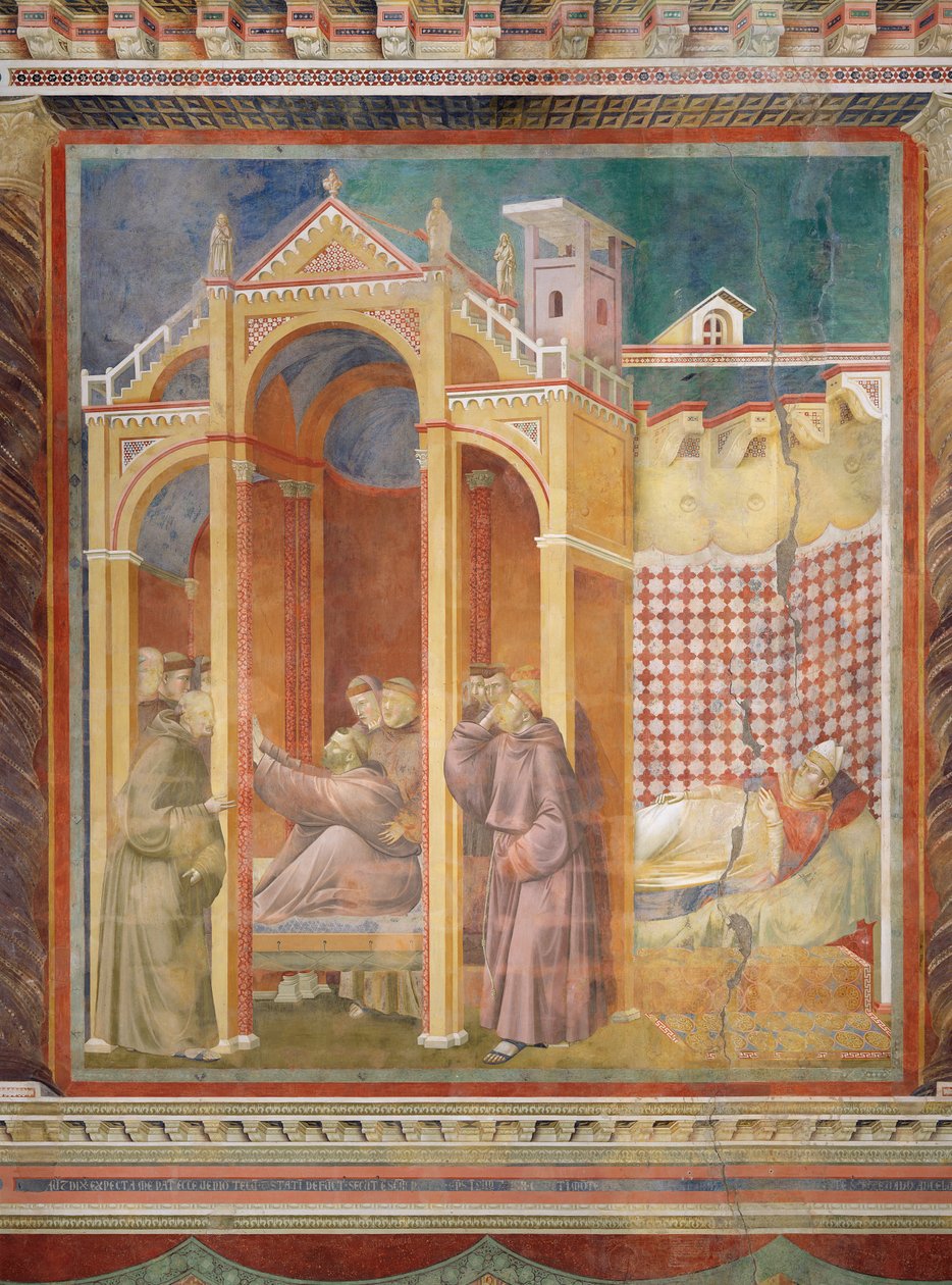 Agostino testvér és az assisi püspök látomása, 1297-99 alkotó: Giotto di Bondone