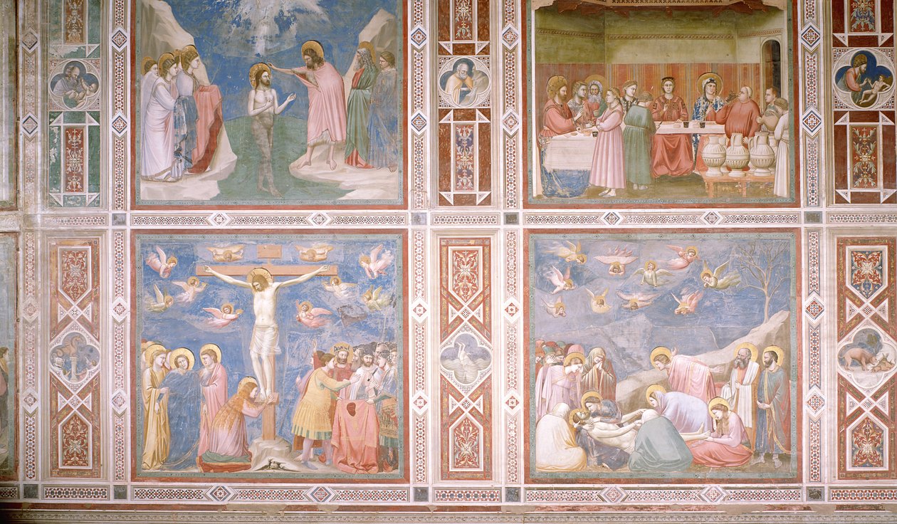 Az északi fal alsó és középső regisztereinek képe, 1305 körül (részlet) alkotó: Giotto di Bondone